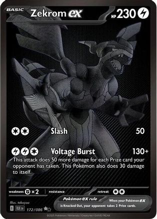 Zekrom ex 172/086 Holo Black White Rare Black Bolt Pokemon Holo TCG Card