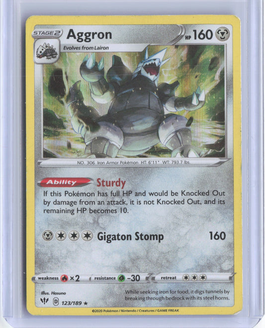 Aggron Holo Holo Rare SWSH03: Darkness Ablaze 123/189 