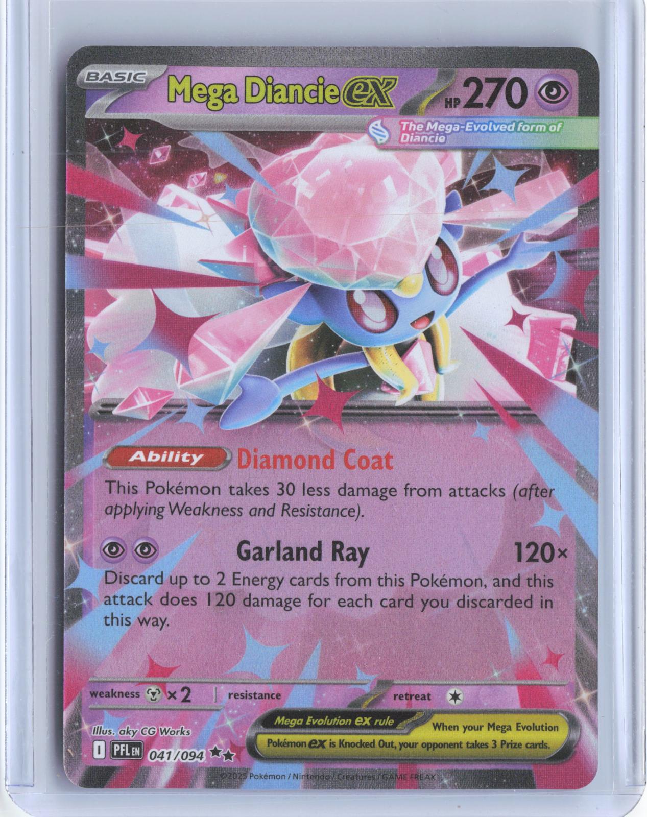 Mega Diancie ex 041/094 Double Rare Phantasmal Flames Pokemon Holo