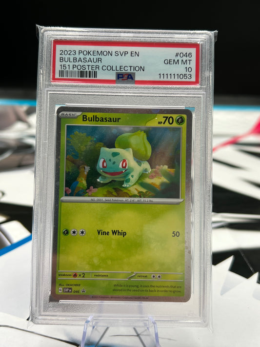 PSA 10 GEM Bulbasaur 151 Poster Collection Holo Promo Pokemon Card SVP 046 Pokémon TCG