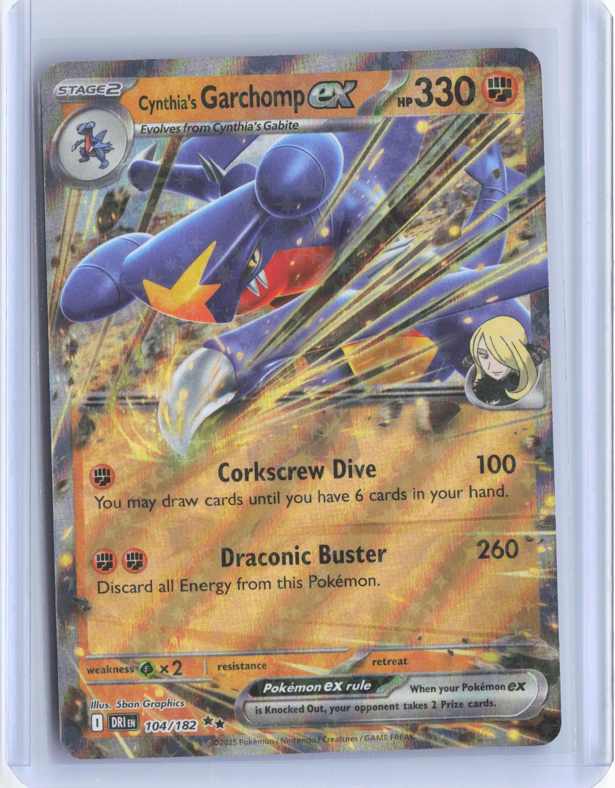 Cynthia's Garchomp ex 104/182 Double Rare Destined Rivals Pokemon TCG Card