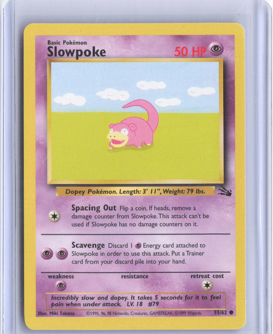 Slowpoke 55/62 Common Fossil Pokemon Unlimited TCG Card