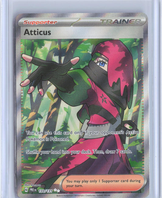Atticus 133/131 Holo Ultra Rare Prismatic Evolutions Pokemon