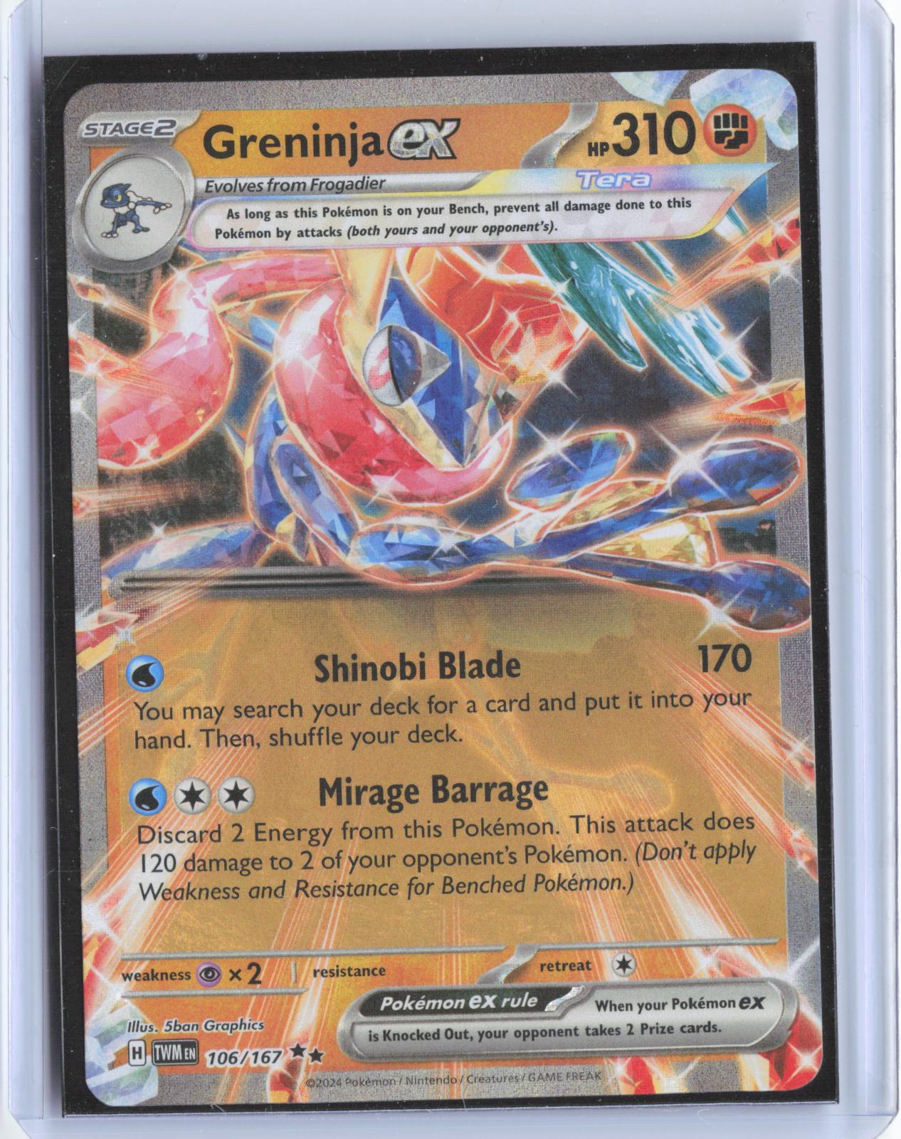 Greninja ex 106/167 Double Rare Twilight Masquerade Pokemon TCG Card