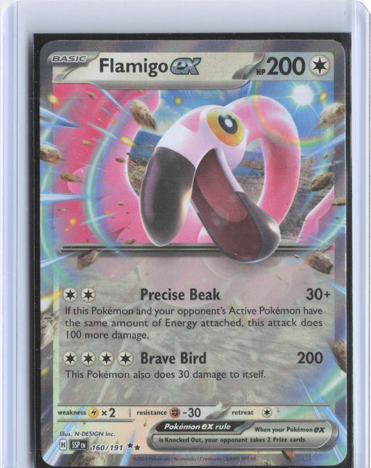 Flamigo ex 160/191 Double Rare Surging Sparks Pokemon Holo