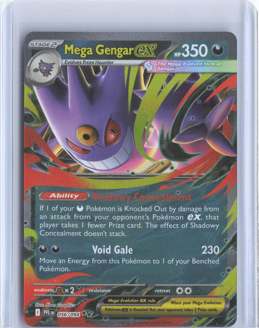 Mega Gengar ex 056/094 Double Rare Phantasmal Flames Pokemon Holo