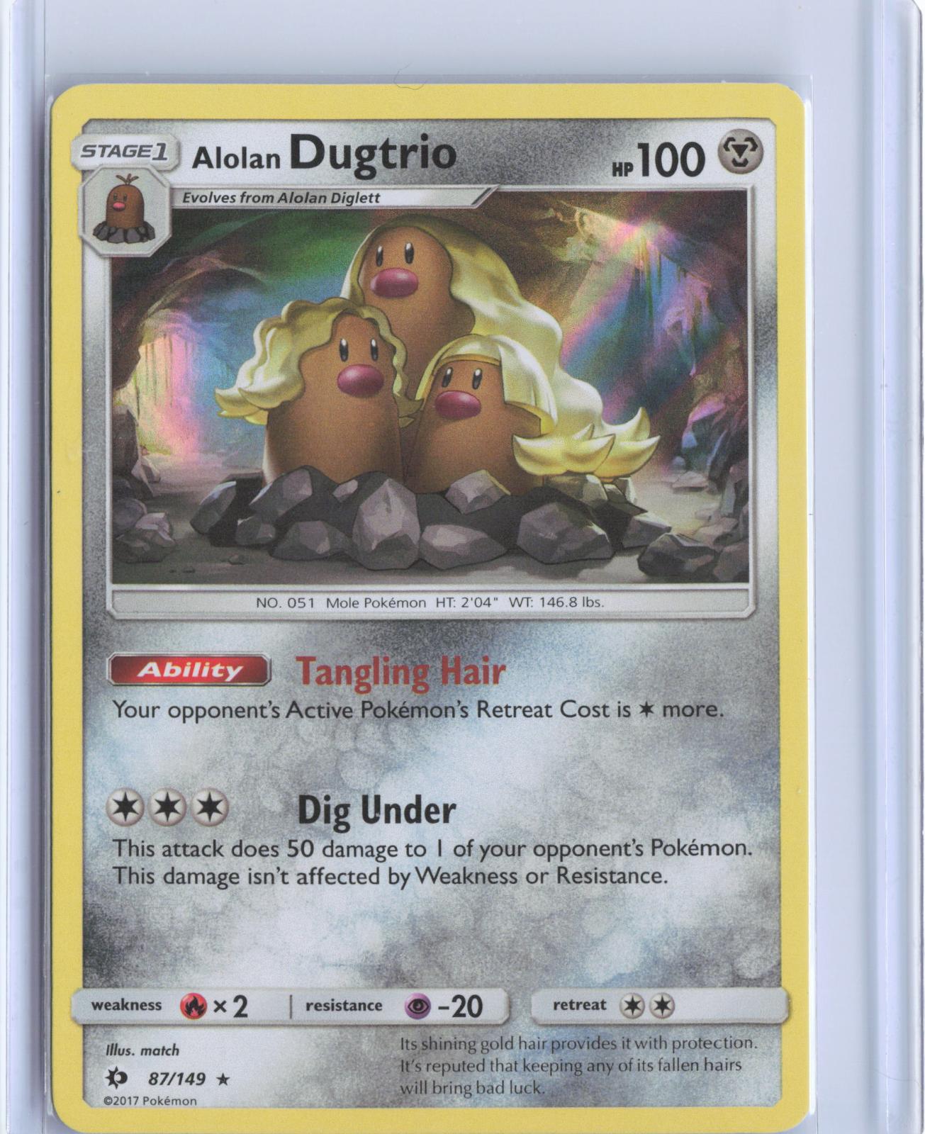 Alolan Dugtrio 87/149 Holo Holo Rare SM Base Set Pokemon Reverse Holo TCG Card