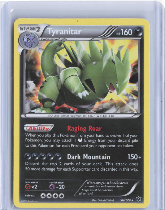 Tyranitar 56/124 Holo Rare Fates Collide Pokemon Reverse Holo TCG Card