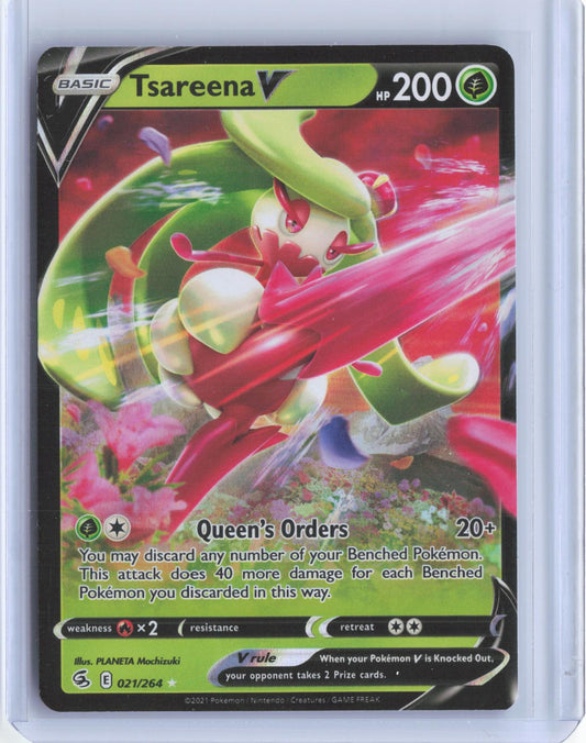 Tsareena V 021/264 Holo V Rare Fusion Strike Pokemon TCG Card