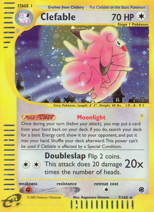 Clefable 7/165 Rare Expedition Base Set Pokemon Reverse Holo