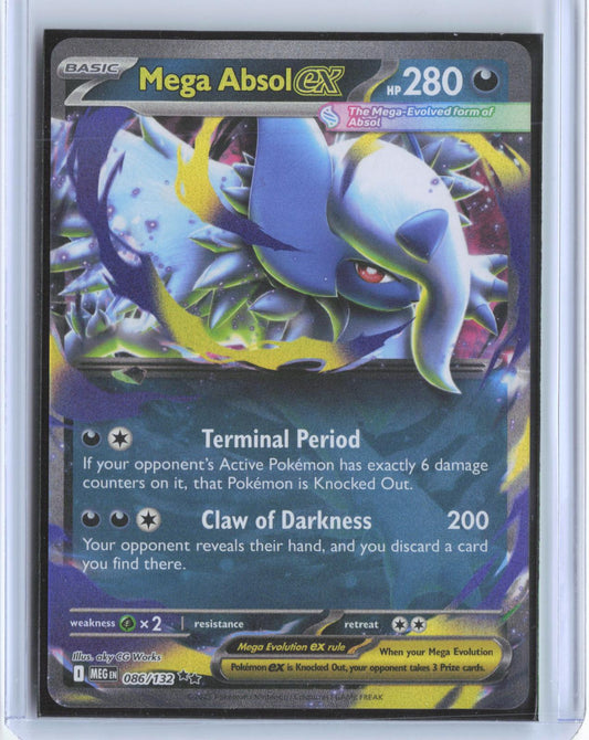 Mega Absol ex 086/132 Double Rare Mega Evolution Pokemon Holo