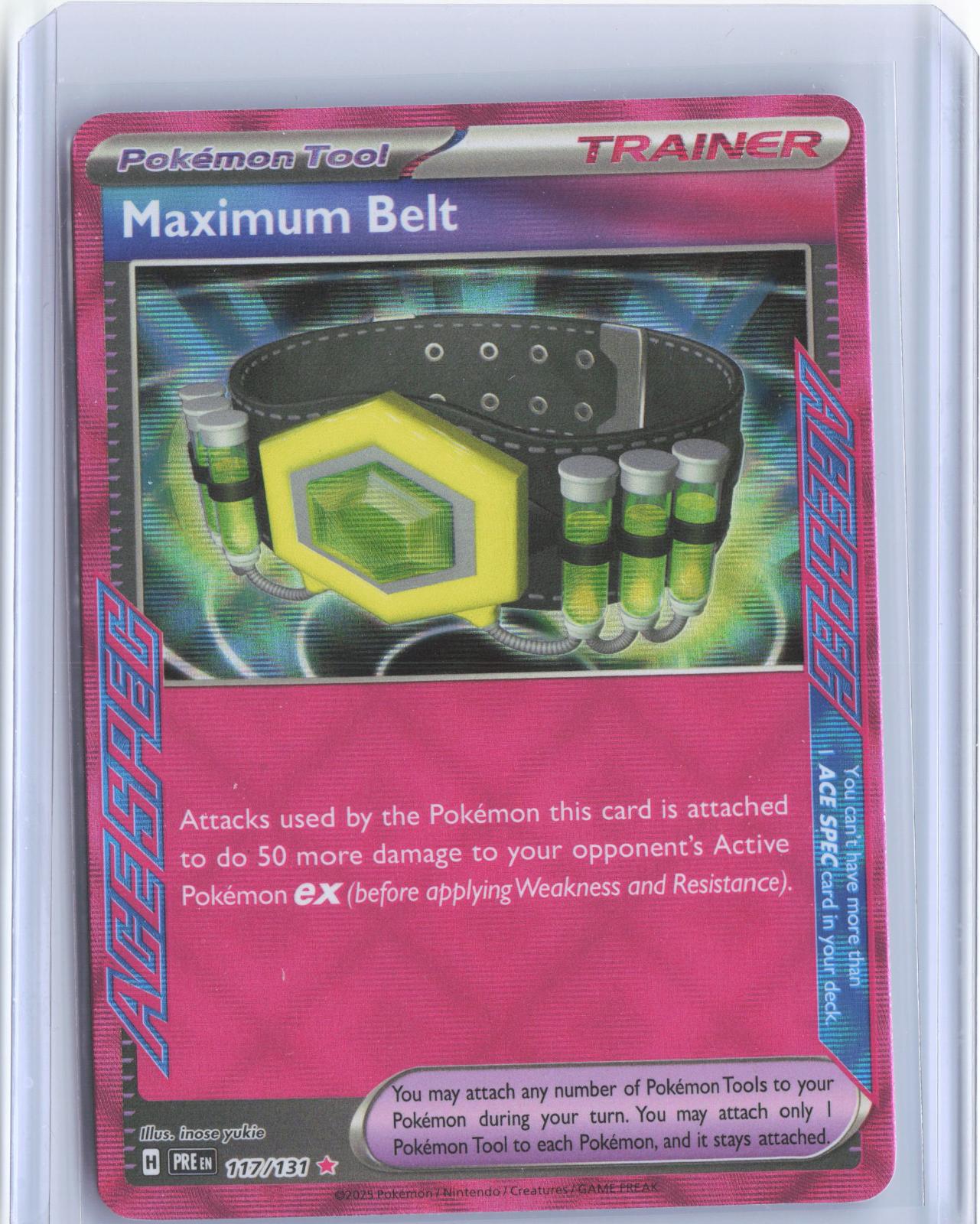 Maximum Belt 117/131 Holo ACE SPEC Rare Prismatic Evolutions Pokemon TCG Card