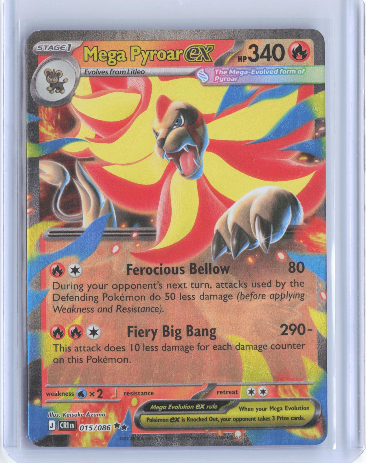 Mega Pyroar ex 015/086 Holo Double Rare Chaos Rising Pokemon TCG Card