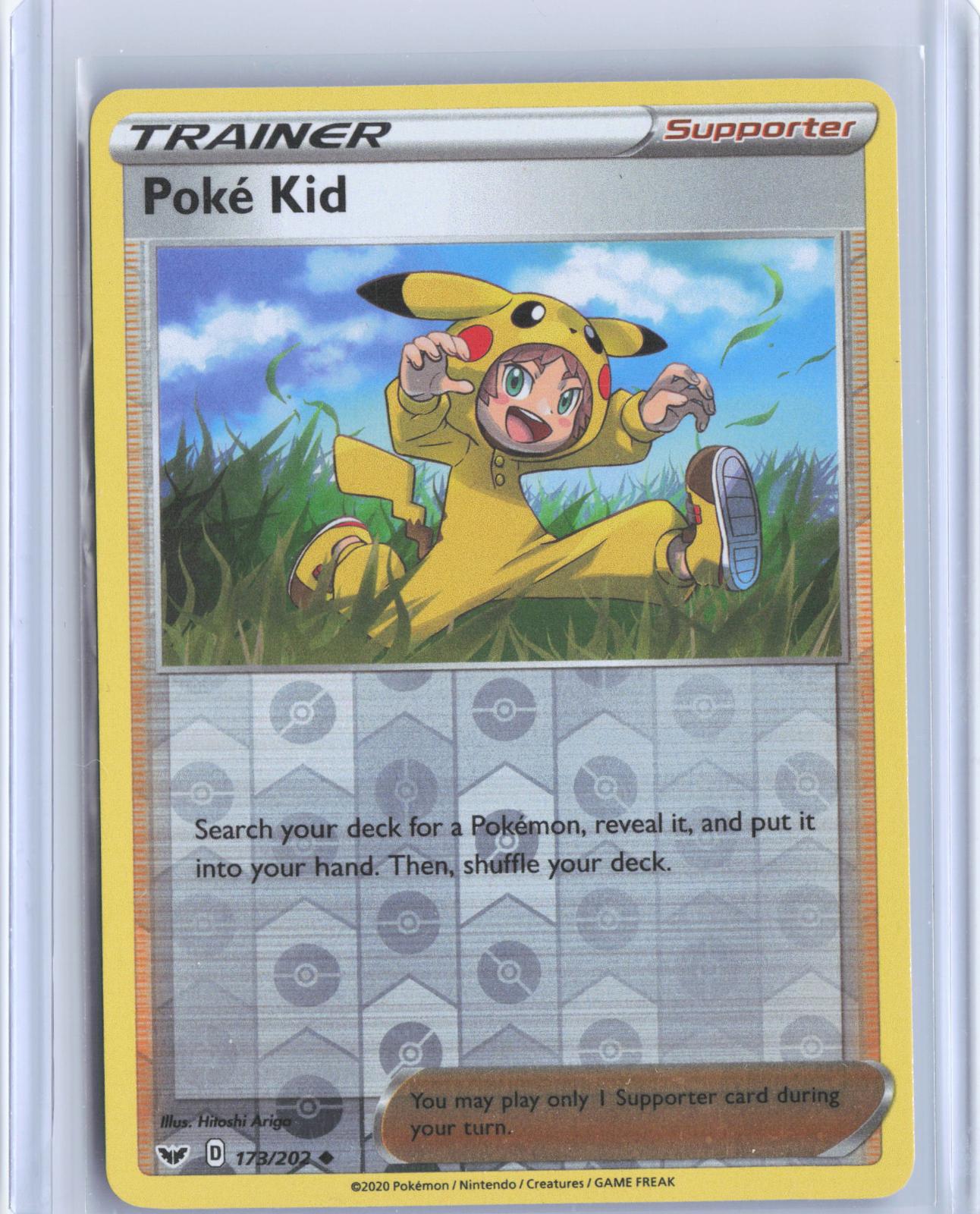 Poke Kid 173/202 Uncommon Sword & Shield Pokemon Reverse Holo TCG Card