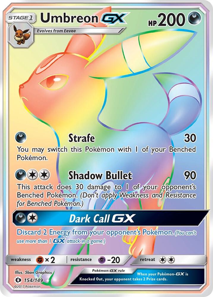 Umbreon GX (Secret) 154/149 - SM Base Set (SM01) TCG Card