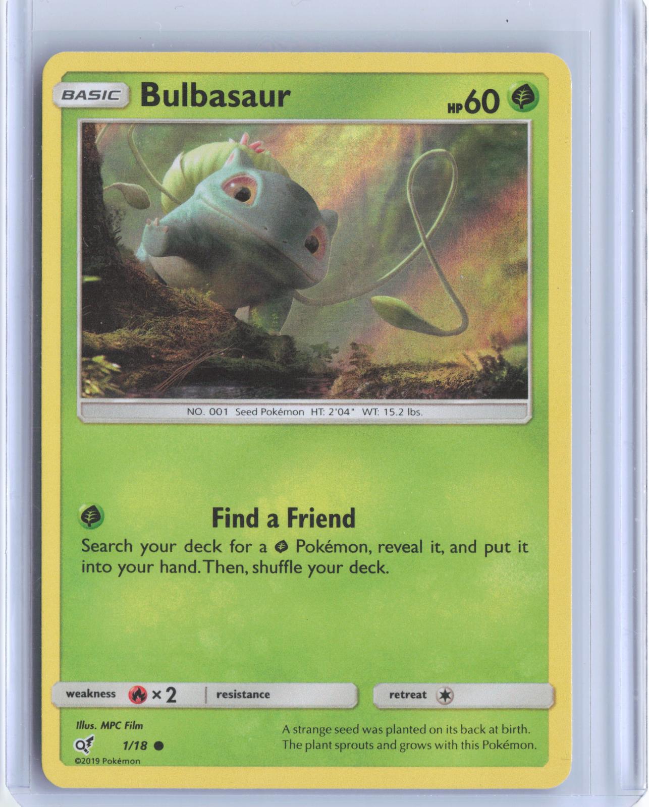 Bulbasaur 1/18 Common Detective Pikachu Pokemon Holo TCG Card