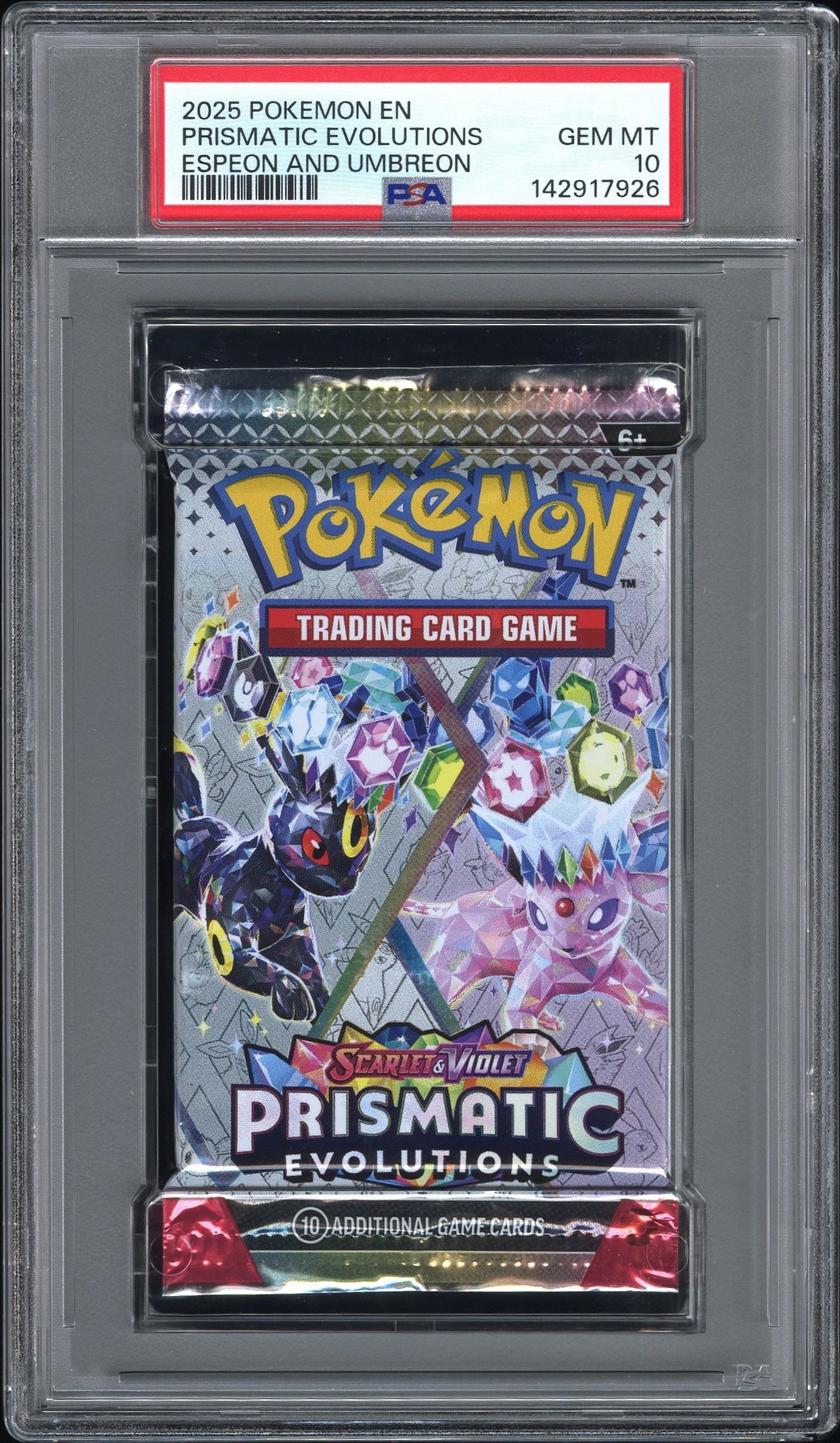 PSA 10 Prismatic Evolutions Booster Pack ( Umbreon ) - SV: Prismatic Evolutions (PRE) Graded Pokémon TCG