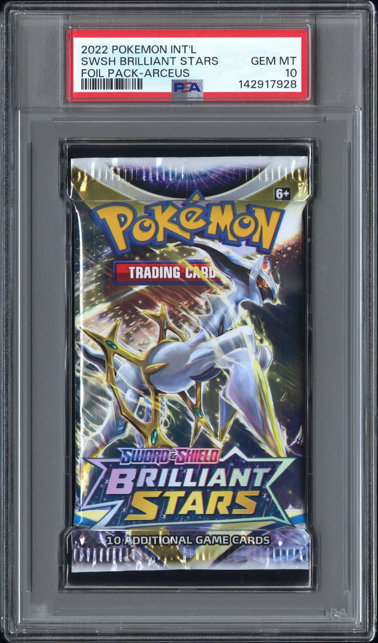 PSA 10 Brilliant Stars Booster Pack ( Arceus ) - SWSH09: Brilliant Stars (SWSH09) Graded Pokémon TCG