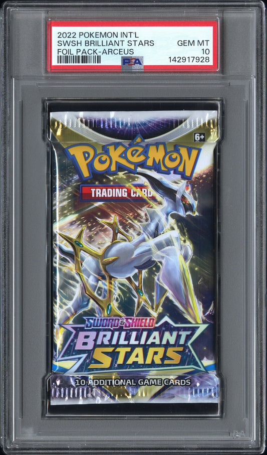 PSA 10 Brilliant Stars Booster Pack ( Arceus ) - SWSH09: Brilliant Stars (SWSH09) Graded Pokémon TCG
