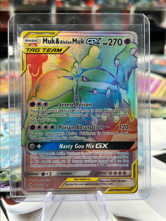 Muk & Alolan Muk GX (Secret) 220/214 / Secret Rare Tag Team - SM - Unbroken Bonds (SM10) POKÉMON TCG