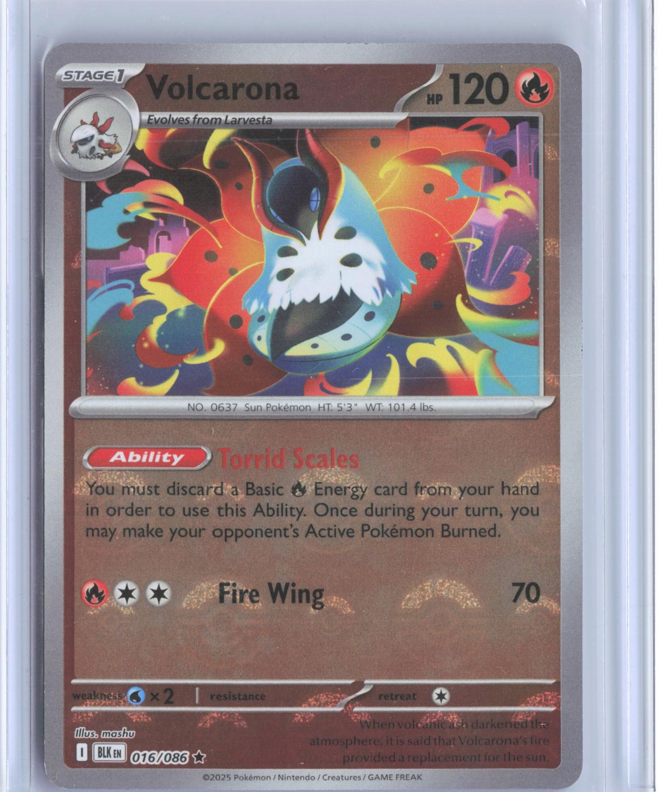 Volcarona (Poke Ball Pattern) 016/086 Rare Black Bolt Pokemon Holo