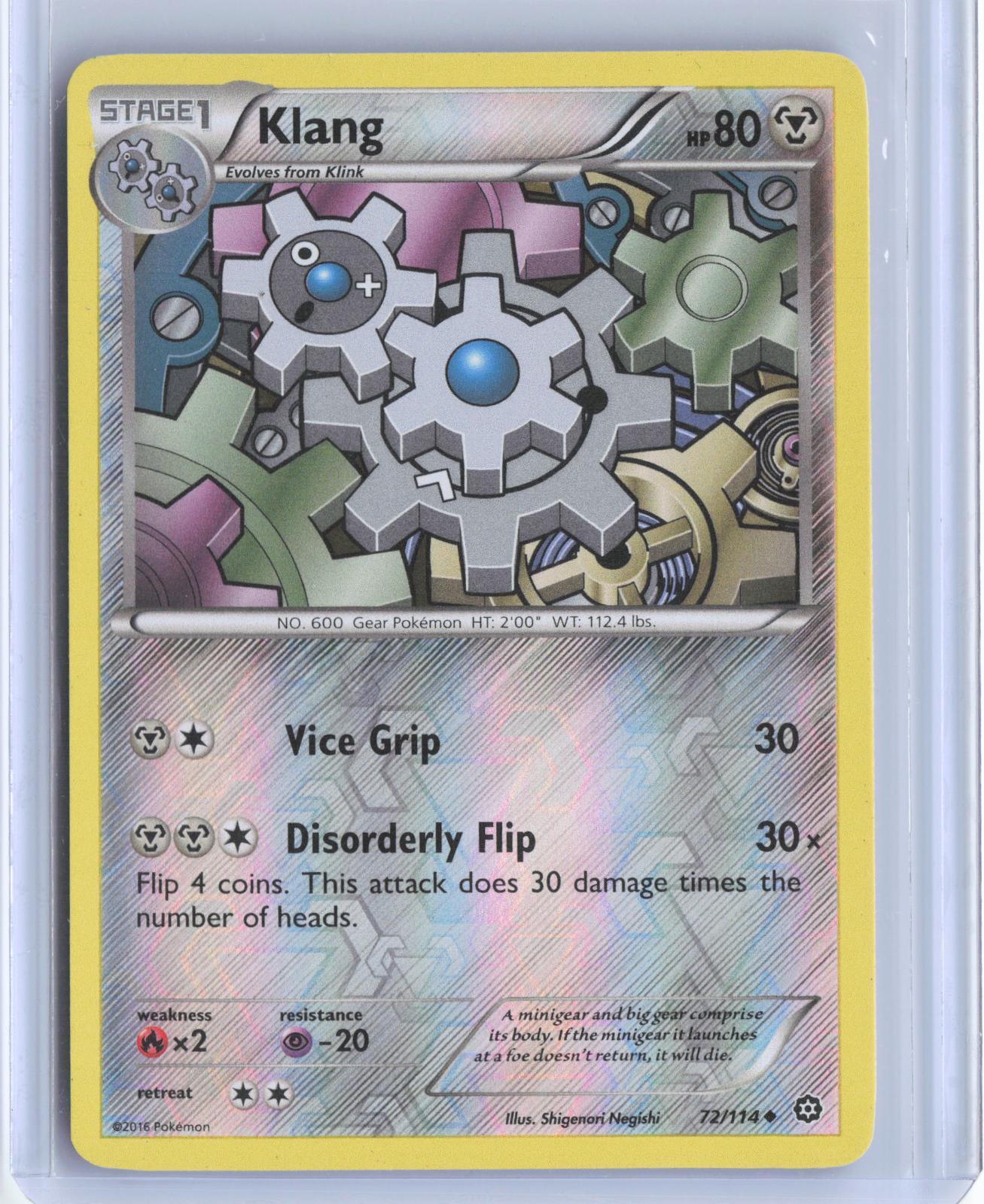 Klang 72/114 Uncommon Steam Siege Pokemon Reverse Holo TCG Card