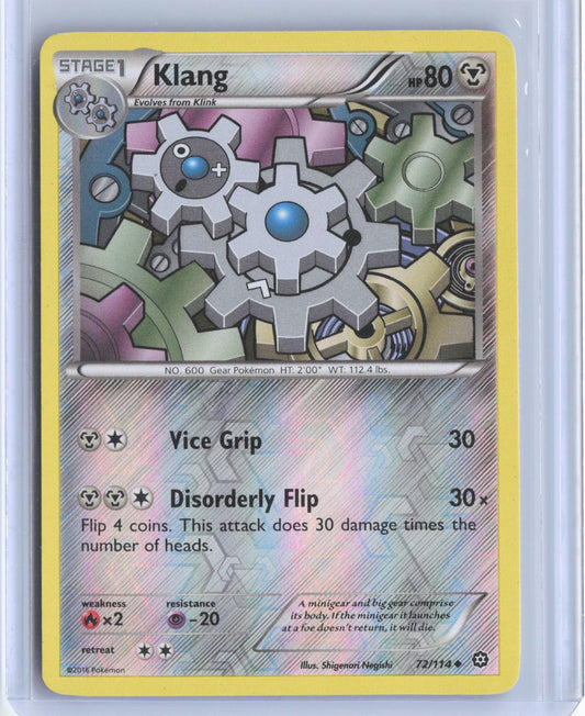 Klang 72/114 Uncommon Steam Siege Pokemon Reverse Holo TCG Card