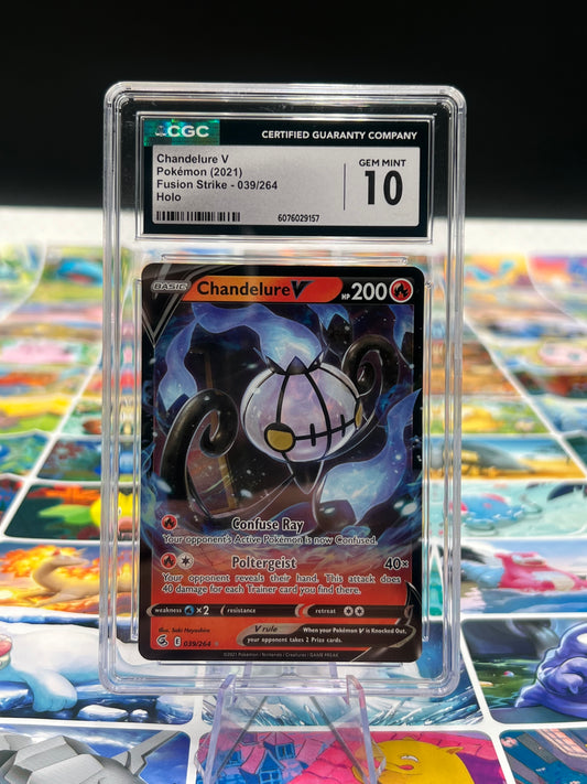 CGC 10 Chandelure V 039/264 - SWSH08: Fusion Strike (SWSH08) Graded Pokémon TCG