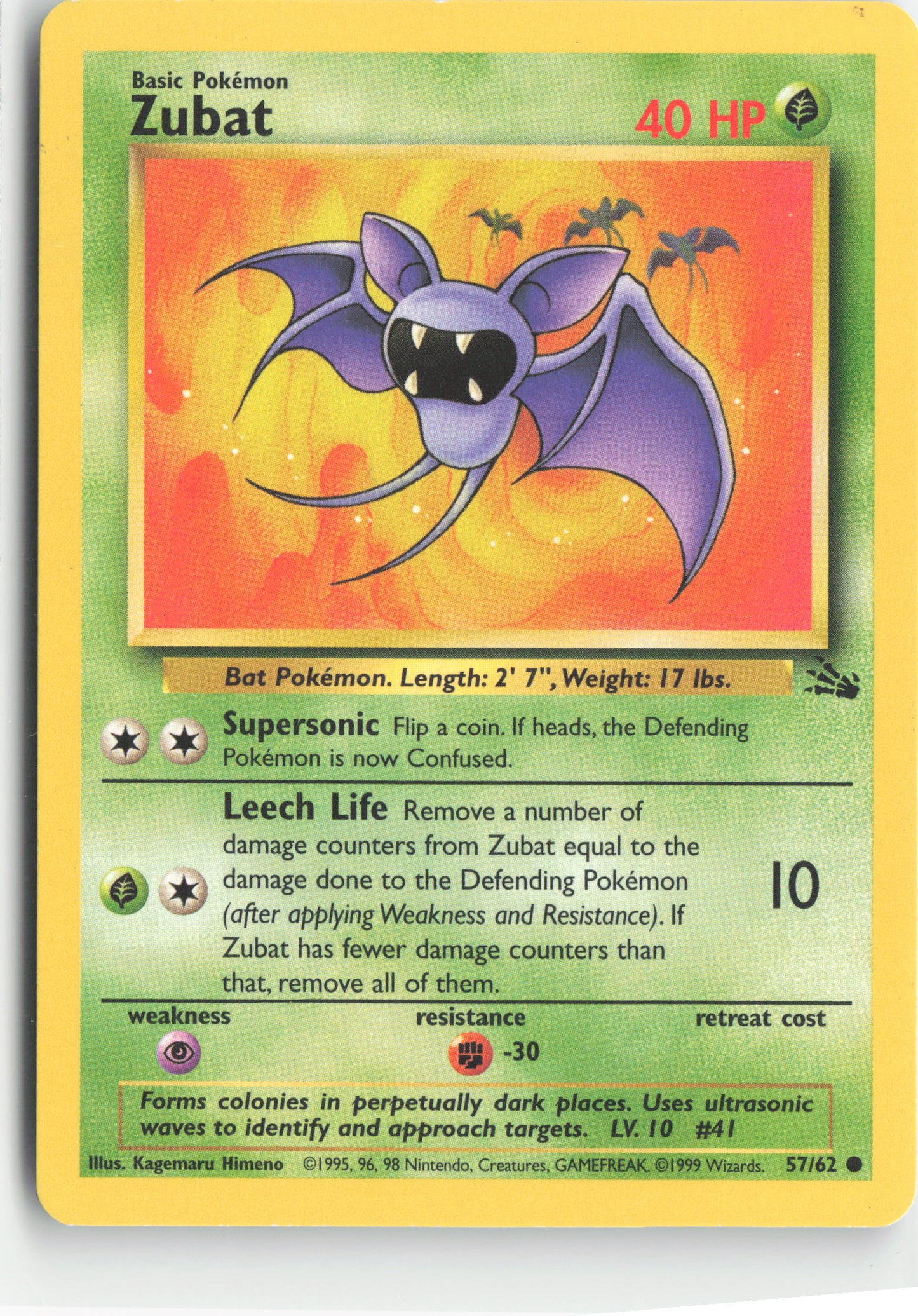 Zubat Unlimited Common Fossil 57/62 
