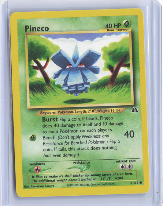 Pineco 61/75 Common Neo Discovery Pokemon Unlimited TCG Card