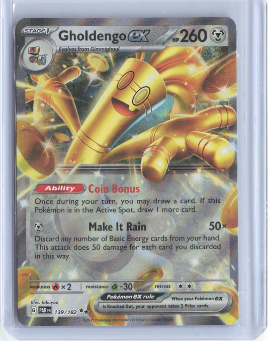 Gholdengo ex 139/182 Double Rare Paradox Rift Pokemon Holo