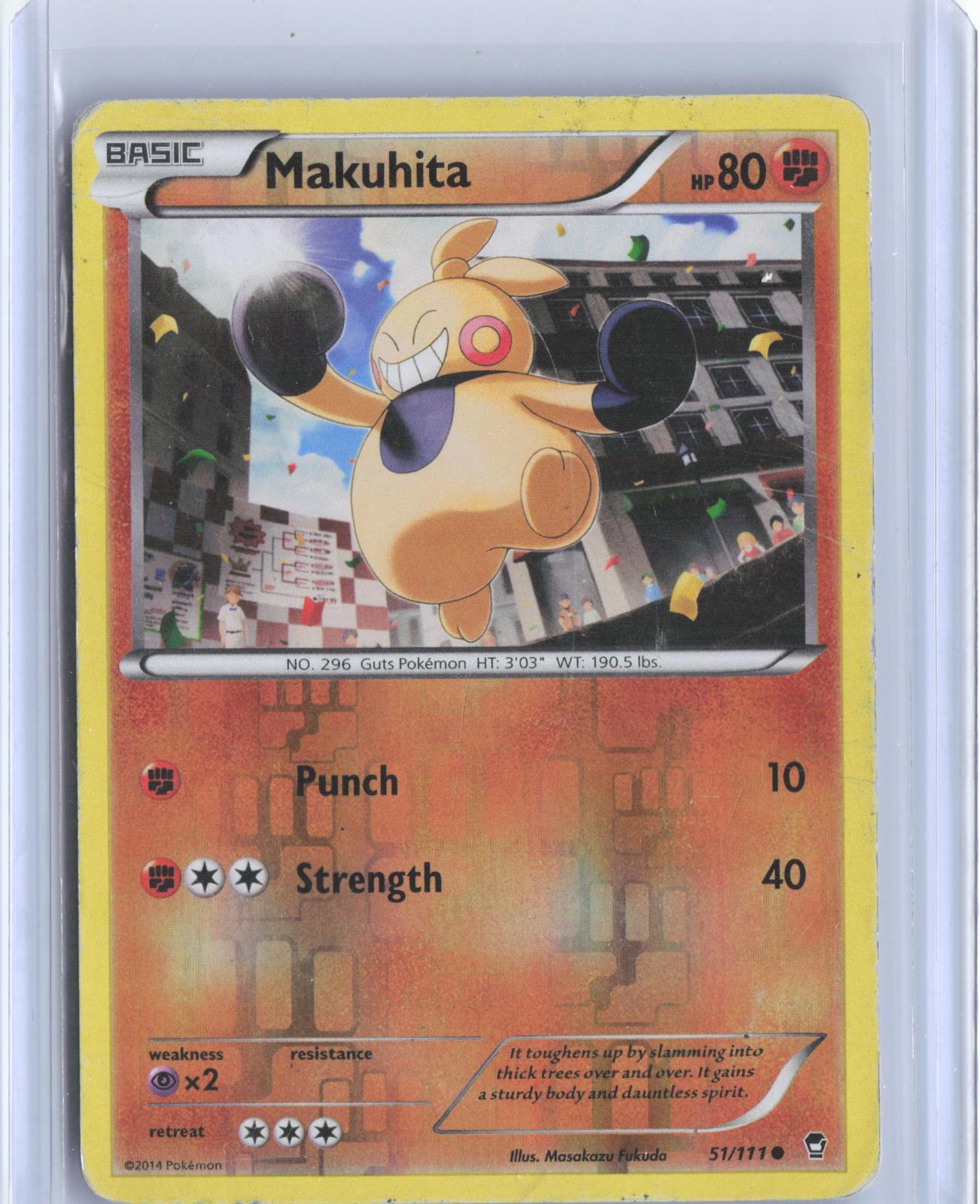 Makuhita 51/111 Common Furious Fists Pokemon Reverse Holo TCG Card