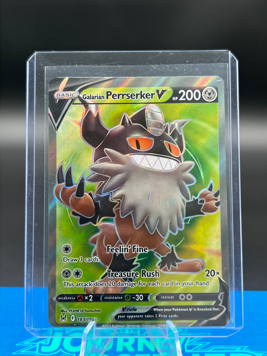 Galarian Perrserker V 183/196 (Full Art) - SWSH11: Lost Origin (SWSH11) Pokémon TCG