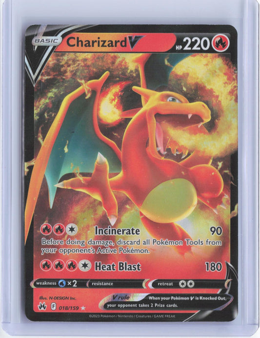 Charizard V 018/159 Holo V Rare Crown Zenith Pokemon Holo TCG Card