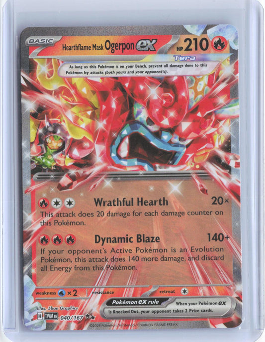 Hearthflame Mask Ogerpon ex 040/167 Double Rare Twilight Masquerade Pokemon Holo