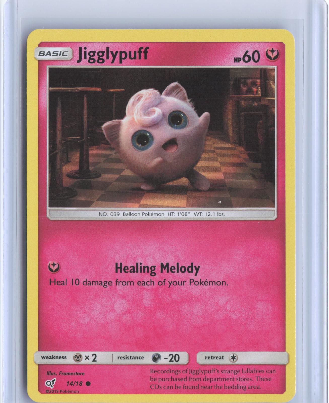 Jigglypuff 14/18 Common Detective Pikachu Pokemon Holo TCG Card