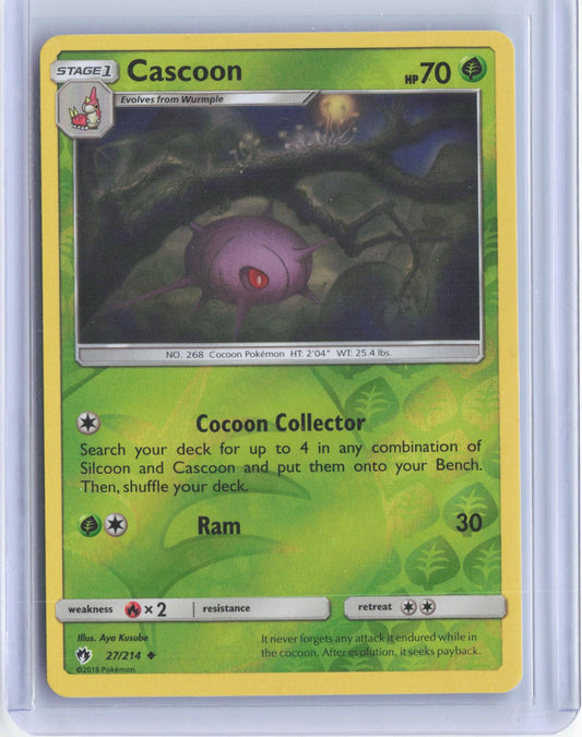 Cascoon 27/214 Uncommon Lost Thunder Pokemon Reverse Holo TCG Card