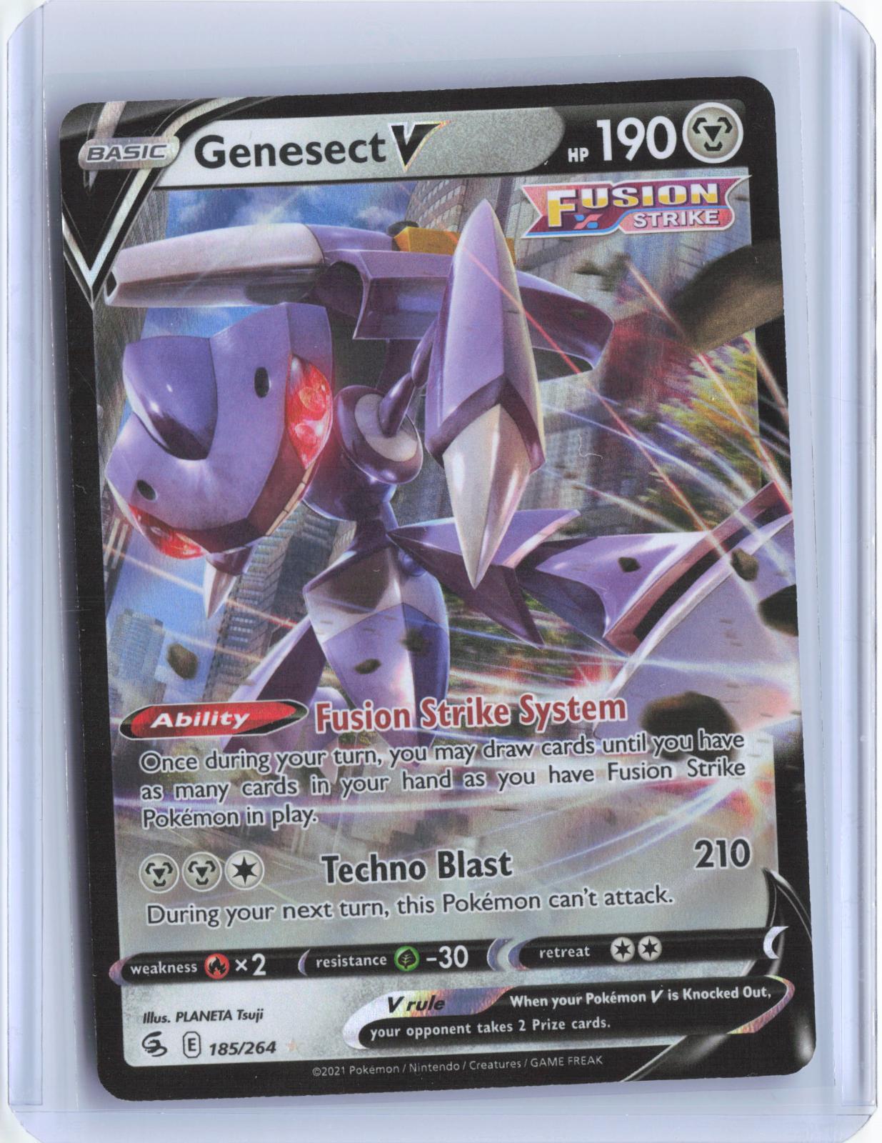 Genesect V 185/264 Holo V Rare Fusion Strike Pokemon TCG Card