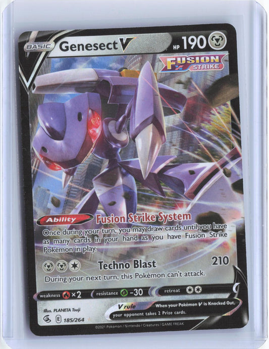 Genesect V 185/264 Holo V Rare Fusion Strike Pokemon TCG Card