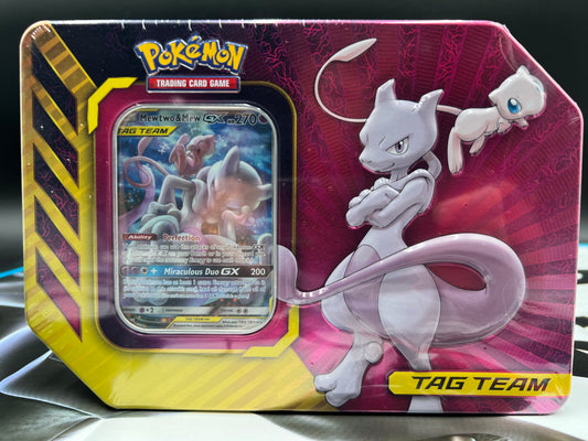 Power Partnership Tin [Tag Team Mewtwo & Mew GX Promo SM 191 ] - SM - Unified Minds (SM11) Pokémon TCG New
