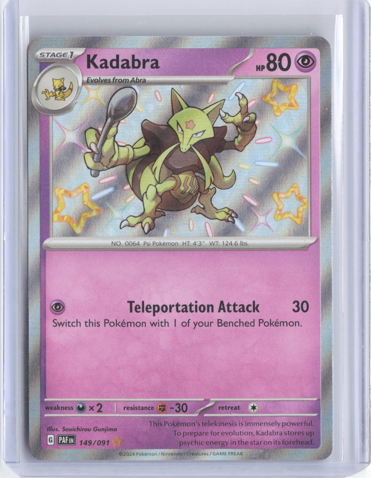 Kadabra 149/091 Shiny Rare Paldean Fates Pokemon TCG Card