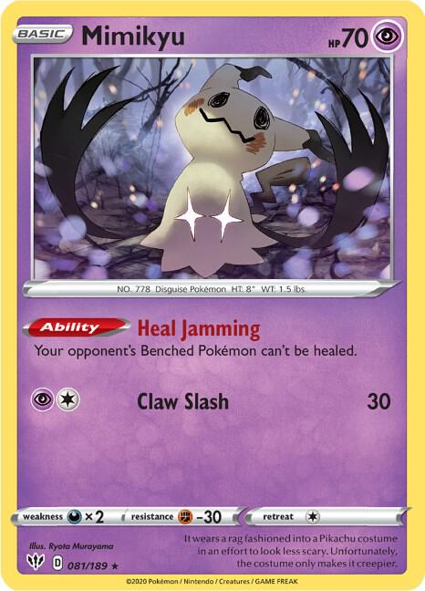 Mimikyu 081/189 / Rare - SWSH03: Darkness Ablaze (SWSH03) Pokémon TCG