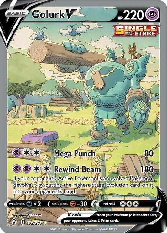 Golurk V (Alternate Full Art) - SWSH07: Evolving Skies (SWSH07) Pokémon TCG
