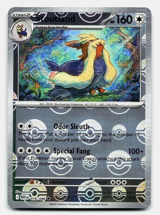 Stoutland (Poke Ball Pattern) 076/086 Uncommon White Flare Pokemon Holo