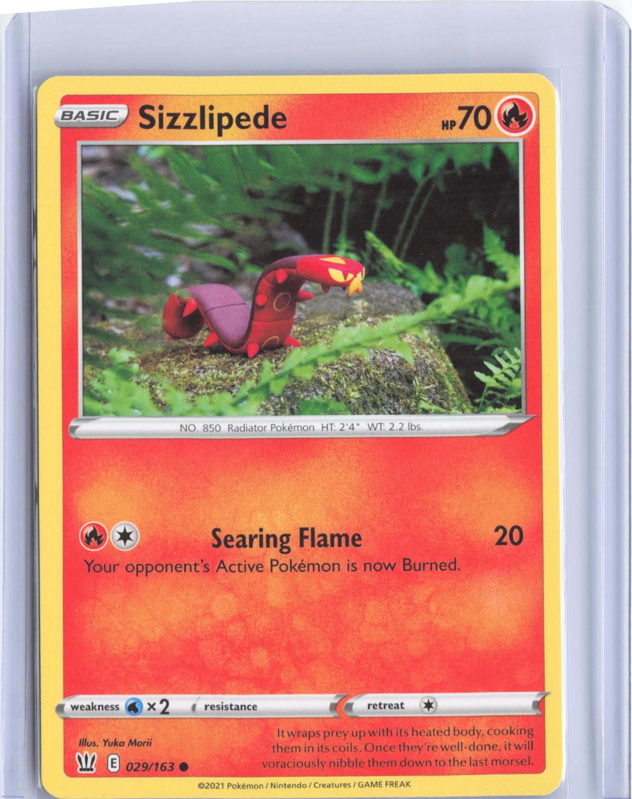 Sizzlipede 029/163 Common Battle Styles Pokemon TCG Card