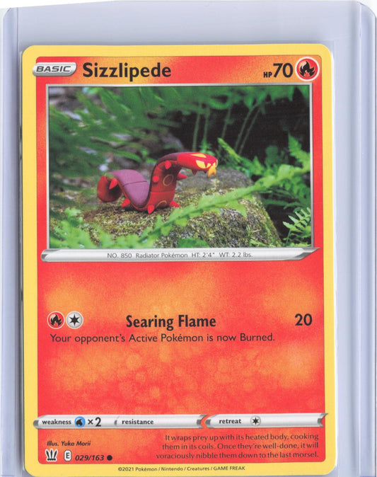 Sizzlipede 029/163 Common Battle Styles Pokemon TCG Card