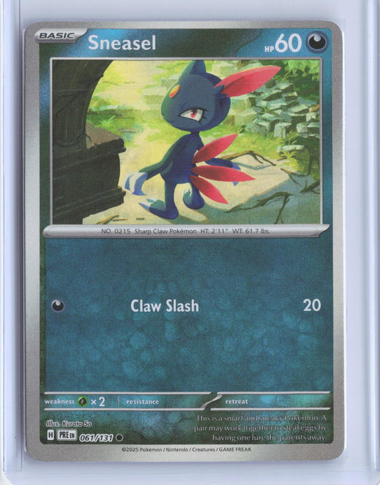 Sneasel (Poke Ball Pattern) 061/131 Holo Common Prismatic Evolutions Pokemon