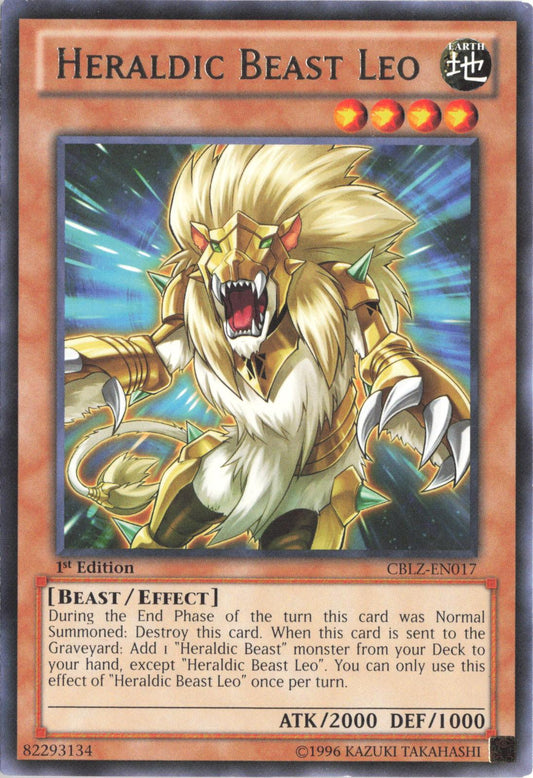 Heraldic Beast Leo CBLZ-EN017 Rare Cosmo Blazer Yu-Gi-Oh 1st Edition