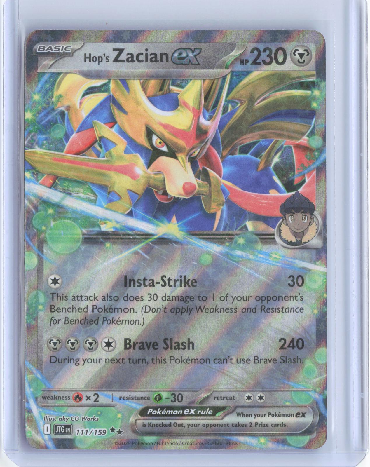 Hop's Zacian ex 111/159 Double Rare Journey Together Pokemon TCG Card