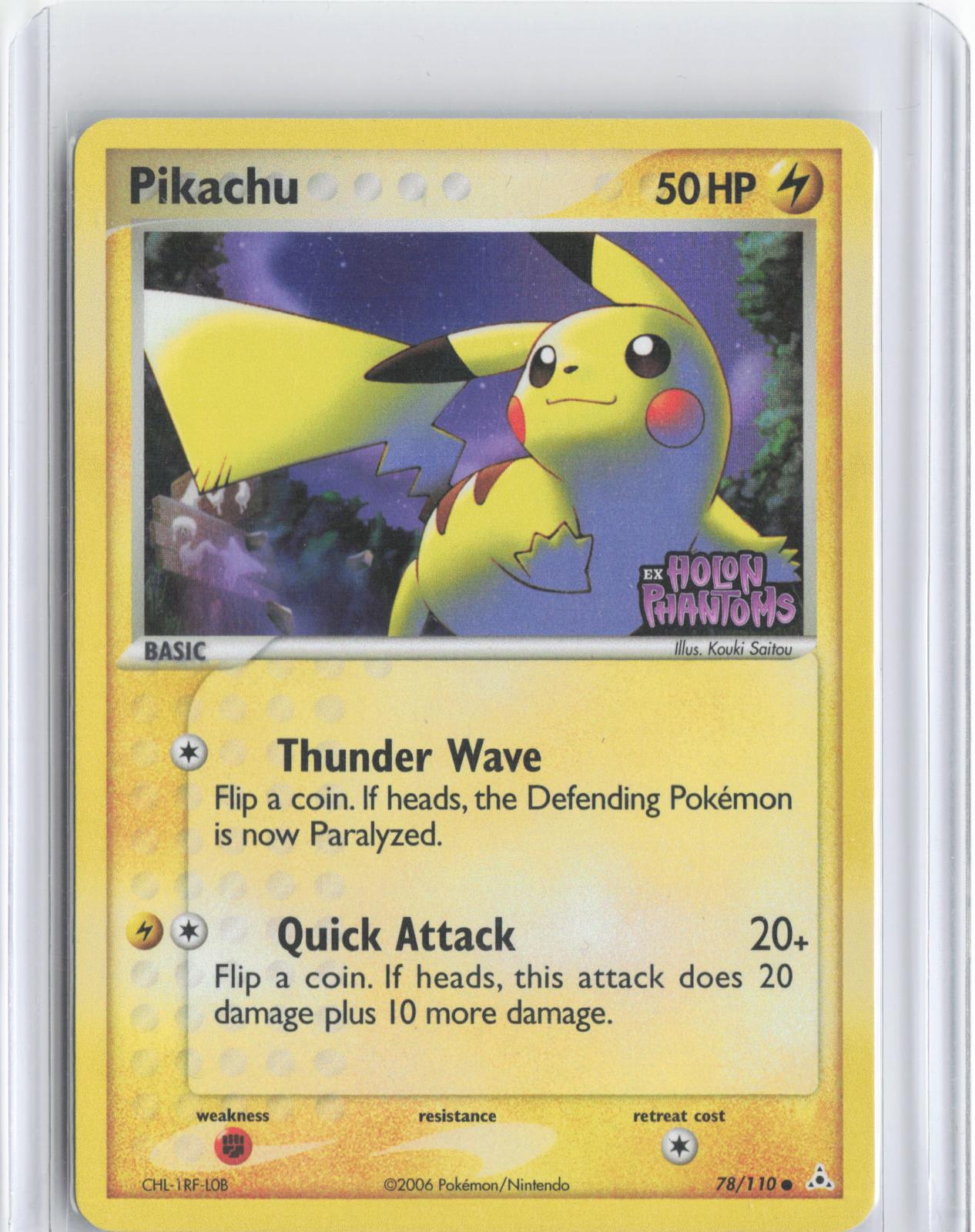 Pikachu 78/110 Common Holon Phantoms Pokemon Reverse Holo TCG Card